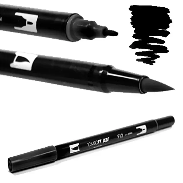 Permanent marker 2 tips Black