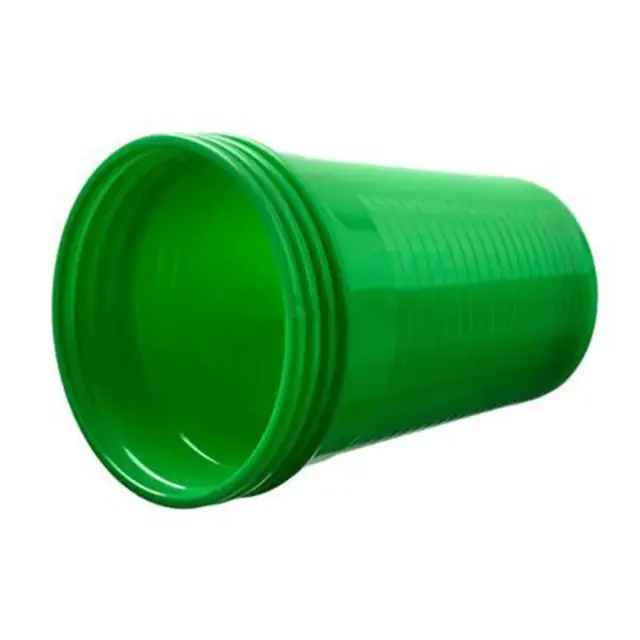 Set of 100 disposable cups dark green