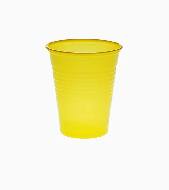 Set of 100 disposable cups Yellow